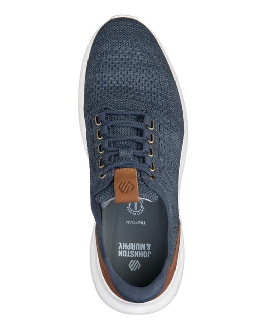 Johnston & Murphy Blue Amherst 2.0 Knit Plain Toe Sneakers for men