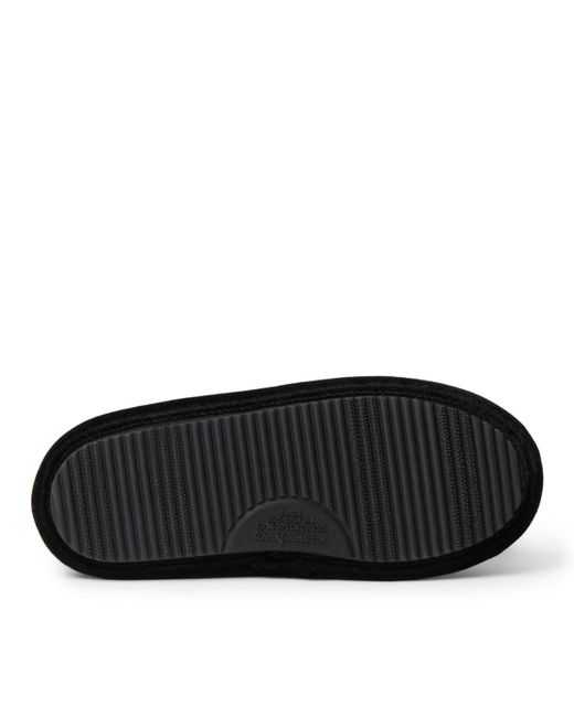 Dearfoams Black Sara Shiny Velour Bootie House Slipper Boot