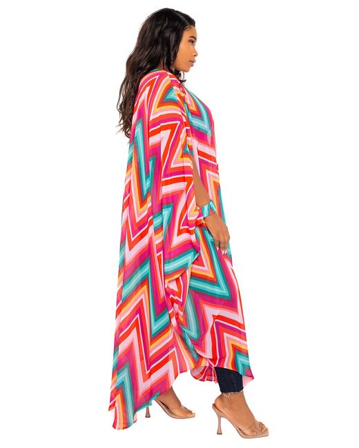 Buxom Couture Red Plus Size Chevron Robe