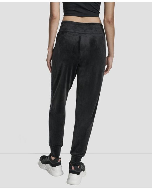 DKNY White Cuffed Metallic Logo joggers