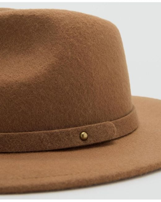 Mango Brown Wool Hat