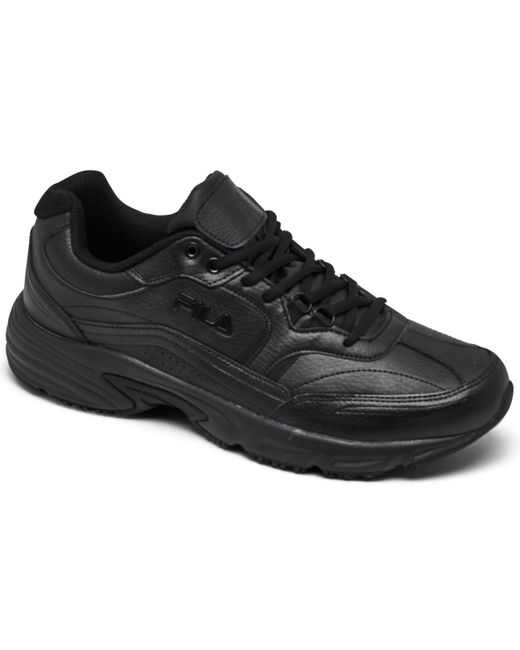 Fila Black Workshift Memory Foam Slip-resistant Casual Work Sneakers From Finish Line for men