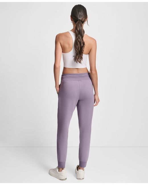 DKNY Purple Sport Logo-drawstring High-rise joggers