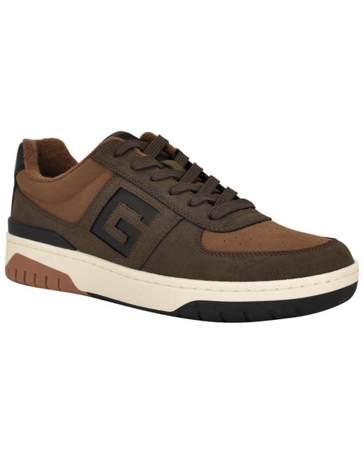Guess Brown Nastele Branded Lace Up Casual Sneakers for men