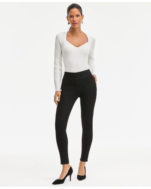 INC International Concepts White High-rise Pull-on Skinny Jeans