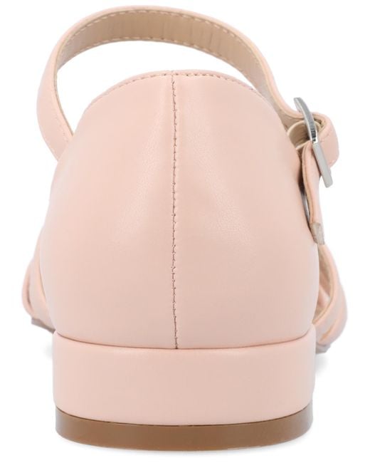 Journee Collection Pink Joannah Fisherman Ankle Strap Flat