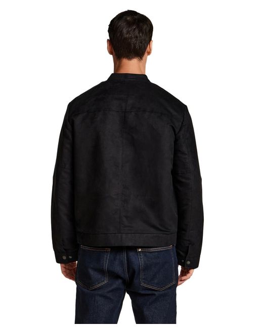 Weatherproof Black Moto Microsuede Jacket for men