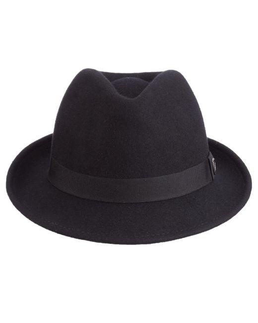 Scala Black Felt Snap Brim Hat for men
