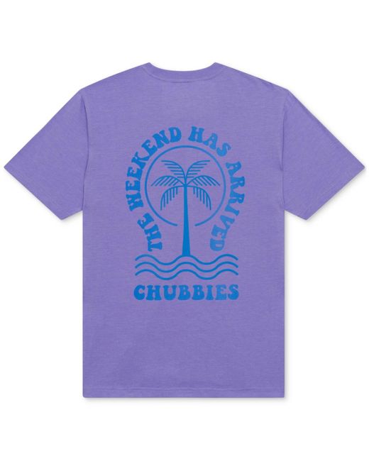 Chubbies Purple The Keep Calm Relaxed-fit Logo Graphic T-shirt for men
