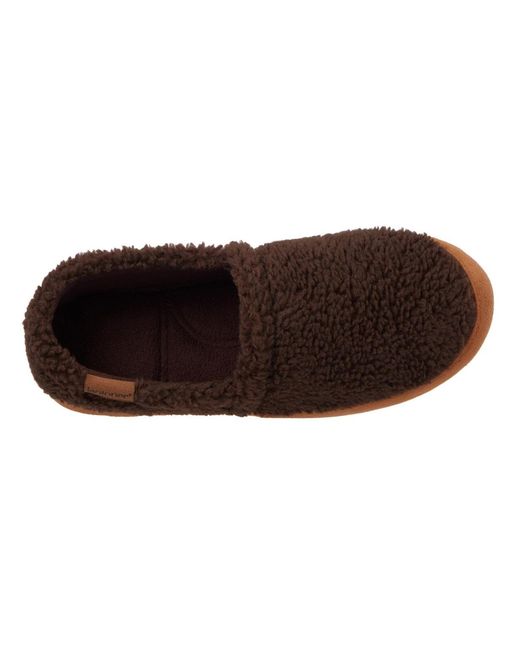 Isotoner Brown Berber Closed Back Slippers for men