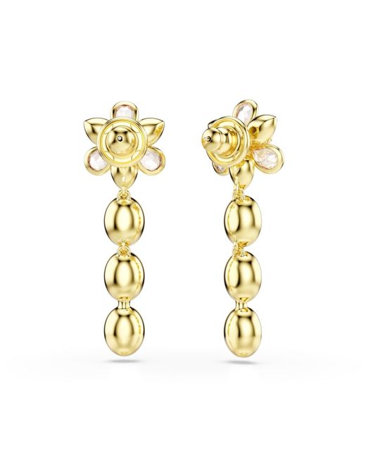 Swarovski White Idyllia Gold-tone Plated Drop Earrings
