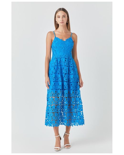 Endless Rose Blue Lace Cami Maxi Dress