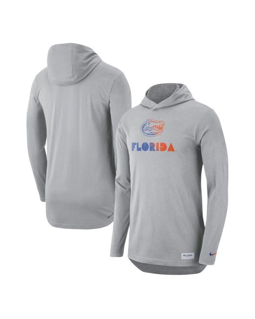Nike Cotton Gray Florida Gators Campus Performance Hoodie Long Sleeve T ...