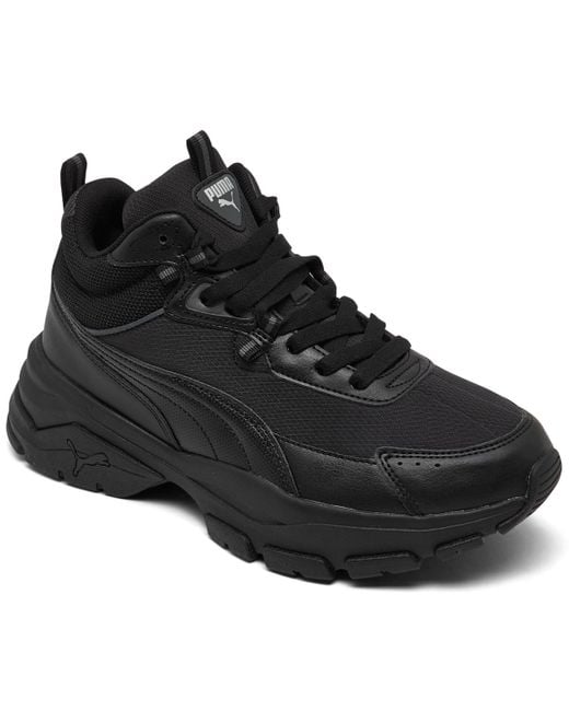 PUMA Cassia Via Mid Casual Sneaker Boots From Finish Line in Black