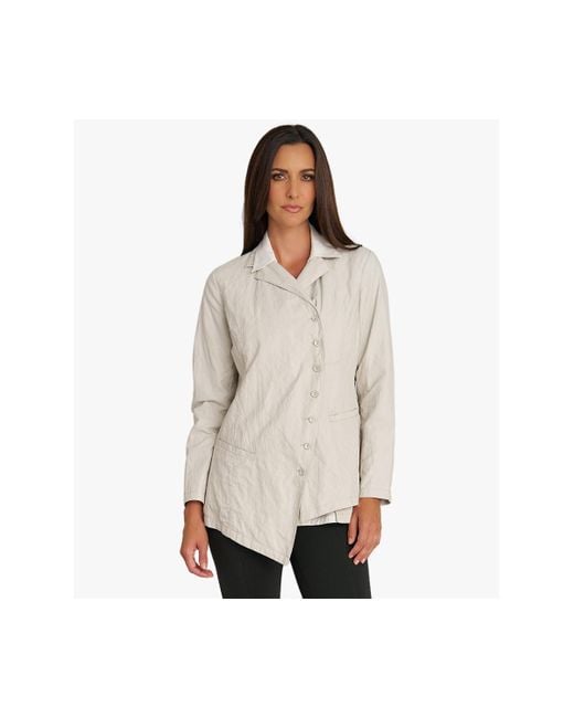 Stella Carakasi White Button Front The Edge Blazer