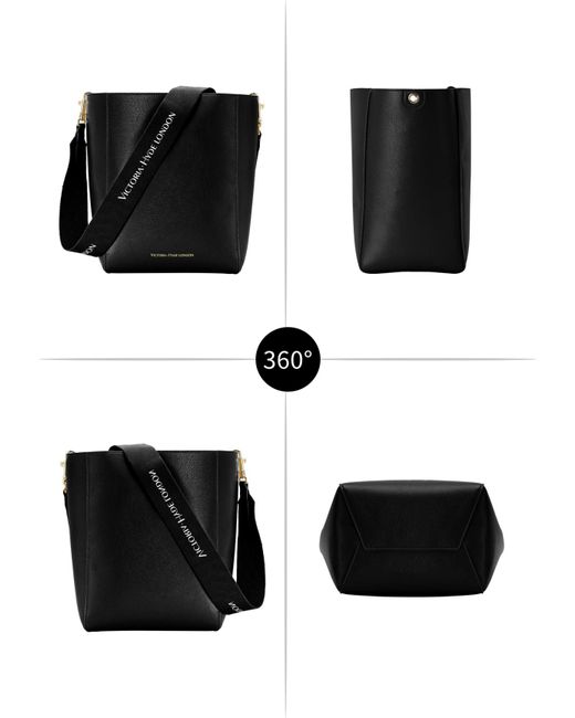 Victoria Hyde London Black Webbing Strap Large Tote Satchel Victoria Hyde Romai