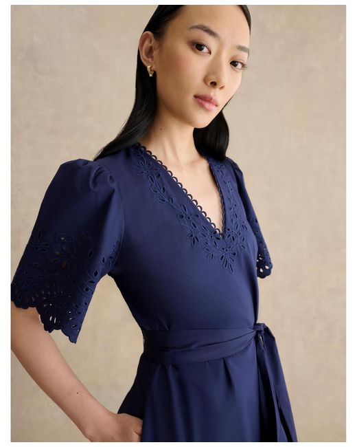 hobbs navy blue dress Marcia Broderie Dress