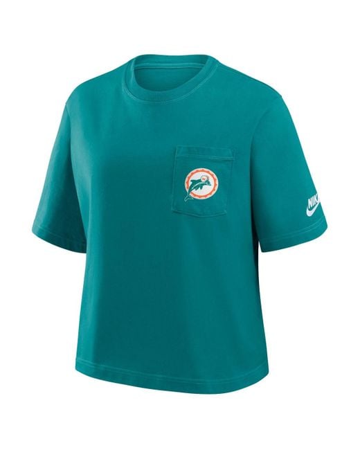 Nike Green Miami Dolphins Rewind Pocket Boxy T-shirt