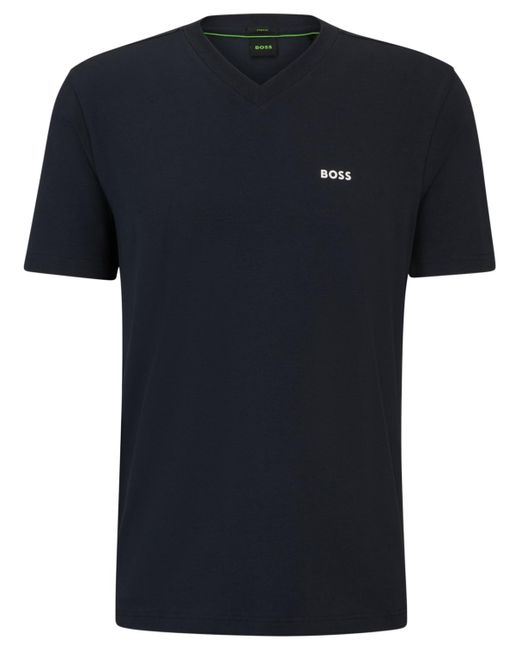 Boss Blue Boss By Contrast Logo Regular-fit T-shirt for men