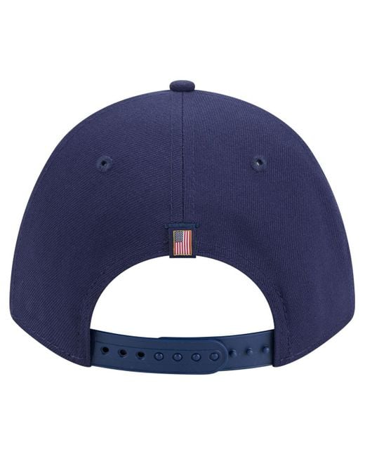 KTZ Blue Tampa Bay Rays American Flag 9forty M-crown A-frame Adjustable Hat for men