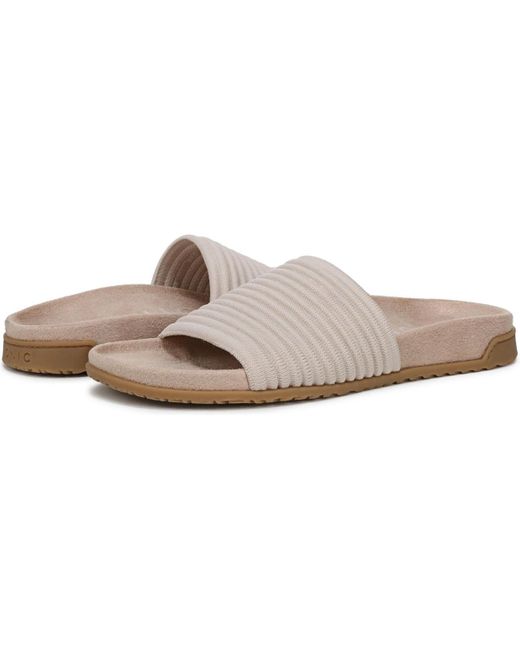 Vionic White Evie Knit Slide Sandals