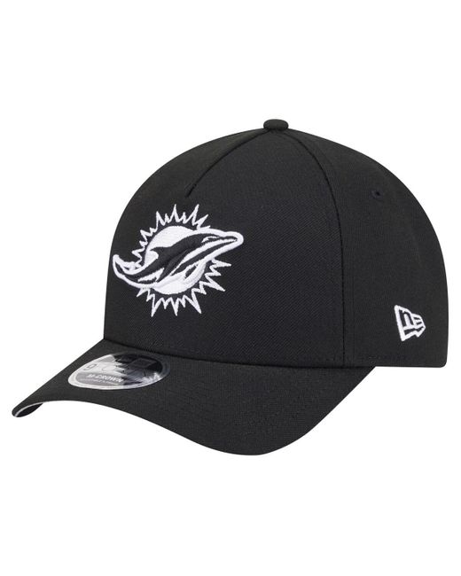 KTZ Black Miami Dolphins Team Collection 9forty M-crown A-frame Adjustable Hat for men