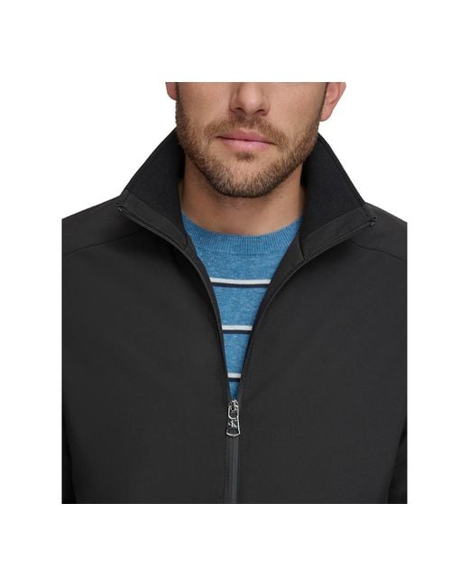 Calvin Klein Black Classic Midweight Stand Collar Jacket for men