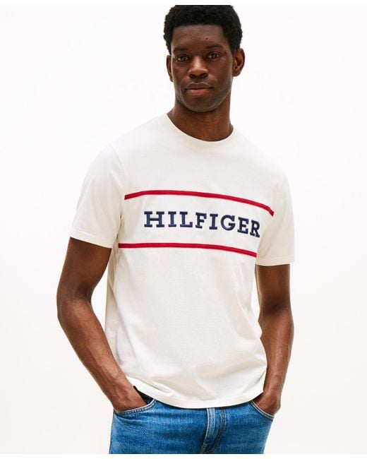 Tommy Hilfiger White Americana Colorblock T-shirt for men