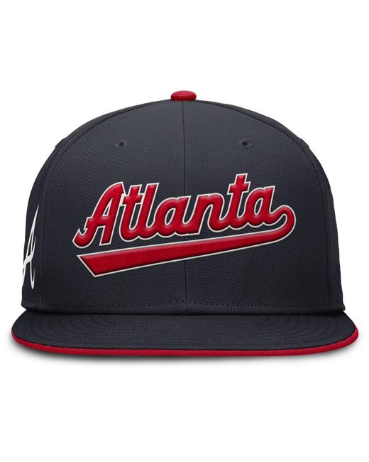 Nike Blue Atlanta Braves True Performance Fitted Hat for men