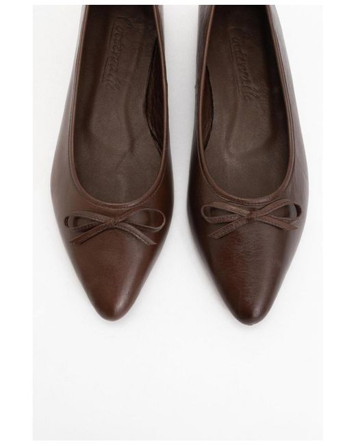 Forever & Always Shoes Black Ruby Leather Pointed Toe Flats