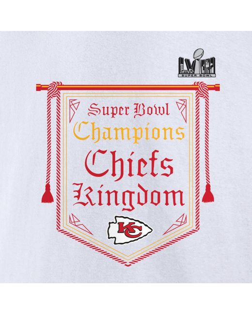 Fanatics White Kansas City Chiefs Super Bowl Lviii Champions On Top V-neck T-shirt