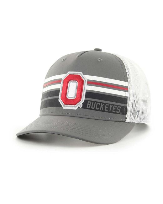 47 Brand Gray Charcoal Ohio State Buckeyes Brrr Altitude Trucker Adjustable Hat for men