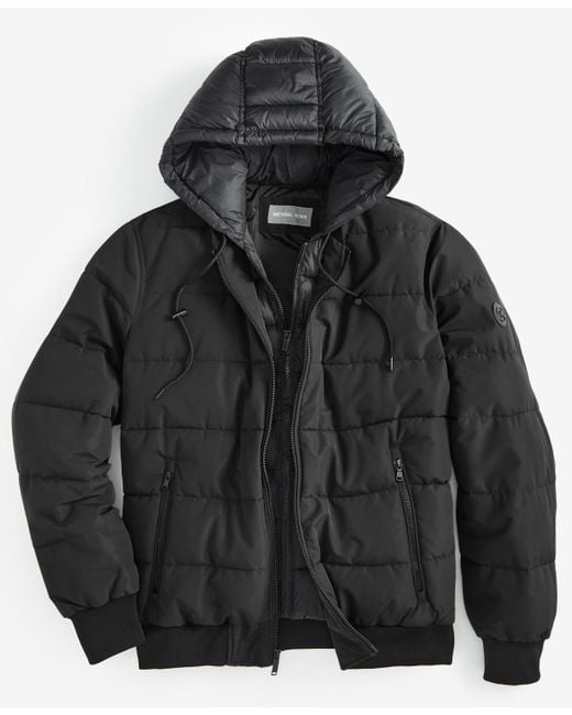 Michael Kors Green Hooded Puffer Bomber Jacket for men