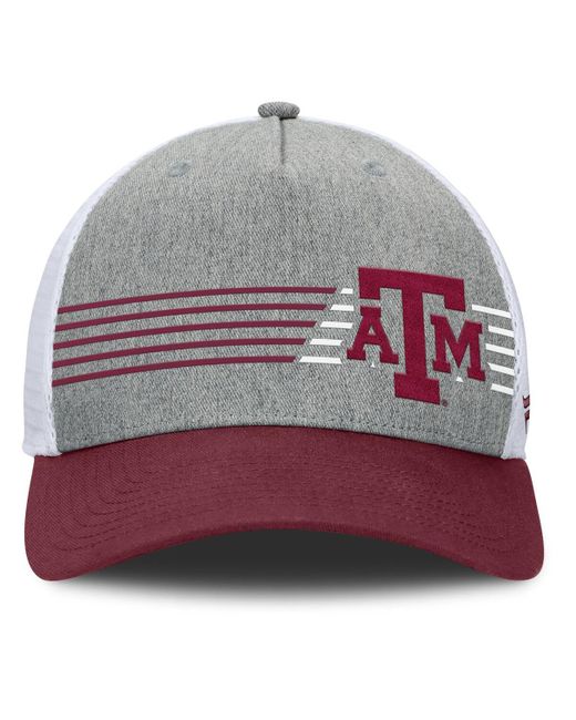 Fanatics Multicolor Heather Gray/maroon Texas A&m aggies Profile Trucker Adjustable Hat for men