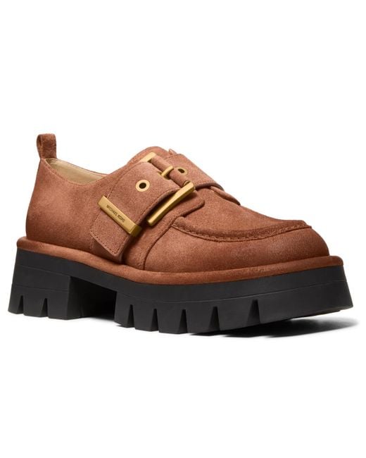Michael Kors Brown Michael Colby Round Toe Loafers