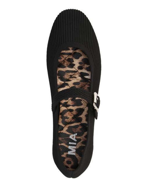 MIA Black Mary Jane Strap Knit Flats