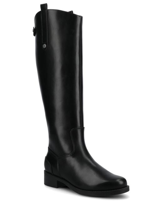 Journee Collection Women's Black Gema Round Toe Riding Boots
