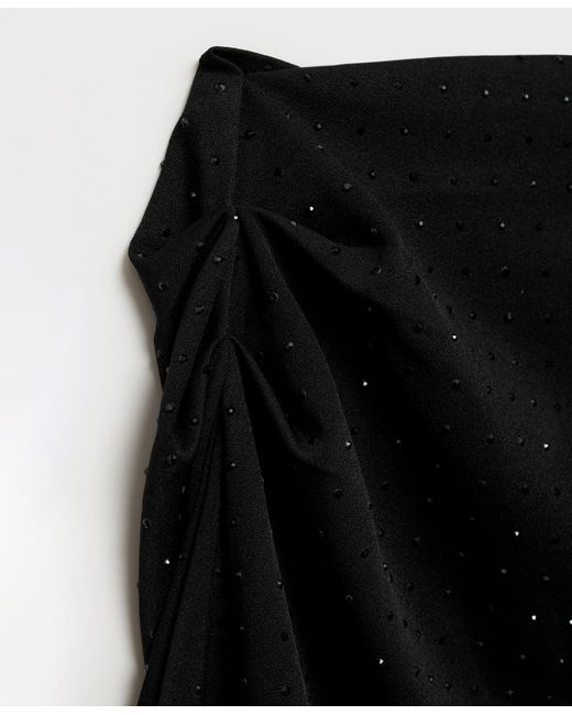 Mango Black Asymmetrical Sequined Blouse