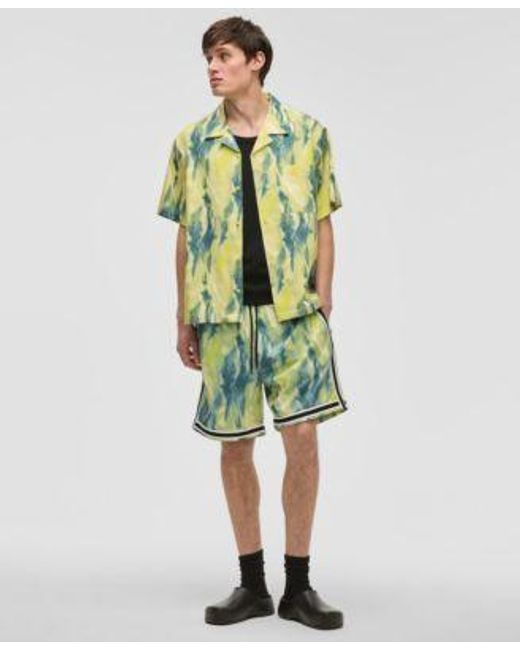 Mode Of One Green Aura Relaxed Fit Printed Button Down Camp Shirt Regular Fit Printed 7 Mesh Shorts Exclusively At Macys for men