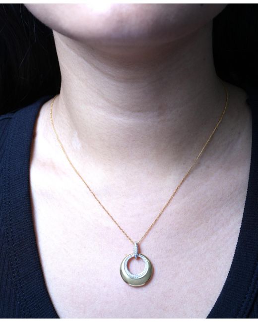 Macy's White 2-pc. Set Diamond Circle Pendant Necklace & Matching Drop Earrings (1/5 Ct. T.w.