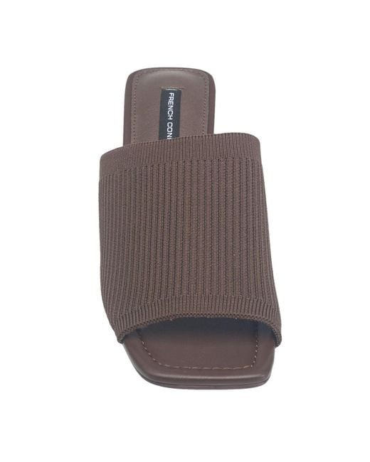 French Connection Brown Styles Knit Stretch Mule