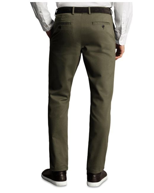 Charles Tyrwhitt Green Ultimate Non-iron Chino Pants for men