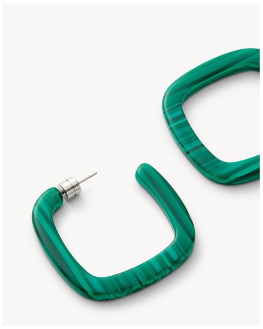 Machete Green Midi Square Hoops