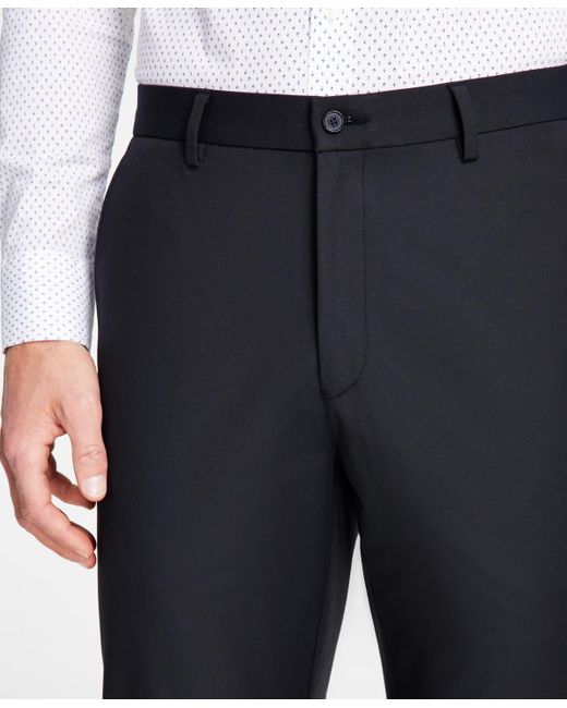 Michael Kors White Classic Fit Flat Front Pants for men