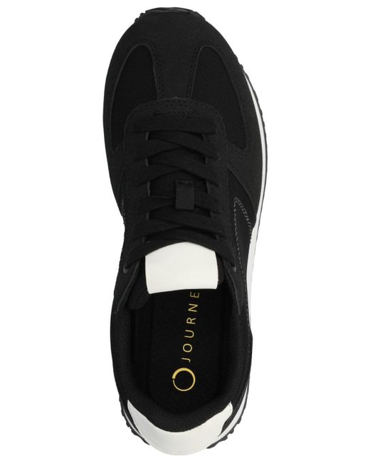 Journee Collection Black Flow Lace Up jogger Sneakers