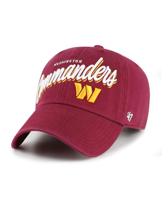 '47 Red Washington Commanders Ariana Clean Up Adjustable Hat