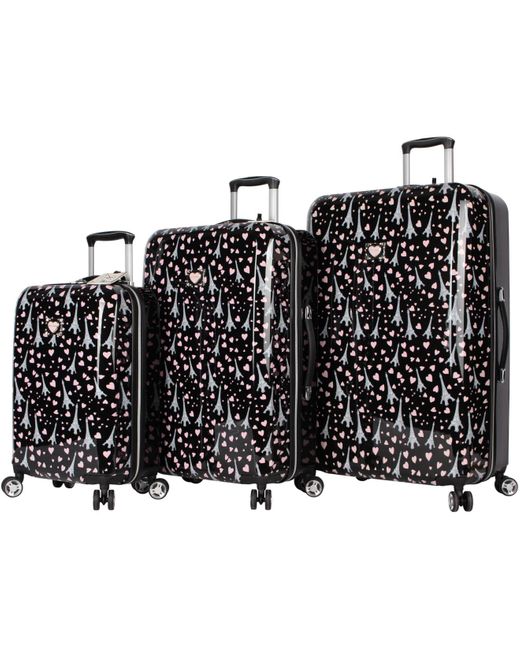 Betsey Johnson Black Hardside Luggage Collection