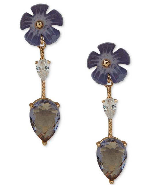 Lonna & Lilly Gold-tone Stone Pear & Flower Linear Drop Earrings in White |  Lyst Canada