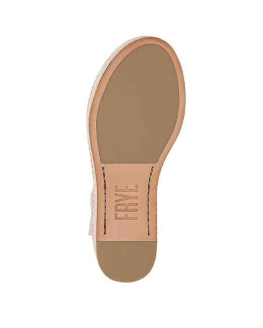 Frye White Joy Ankle Strap Platform Wedge Sandals