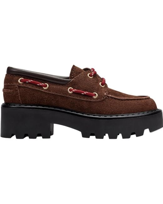 Marc Fisher Brown Peyten Laced Platform Lug Loafers